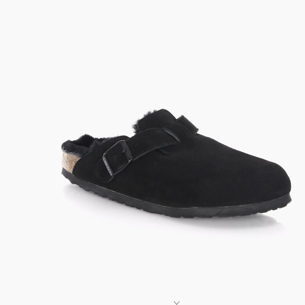 Boston Shearling-Lined Suede Clogs 39